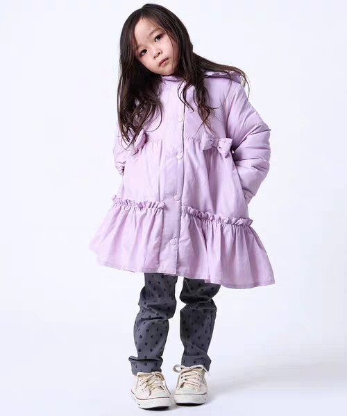 90-100 日单贵牌 lpb 女童连帽棉服外套棉衣棉袄外贸日本原单