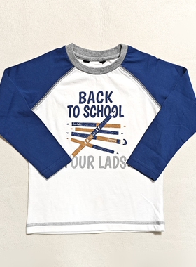 100-140 韩单 FL 男童女童纯棉插肩袖长袖T恤外贸韩国原单童装