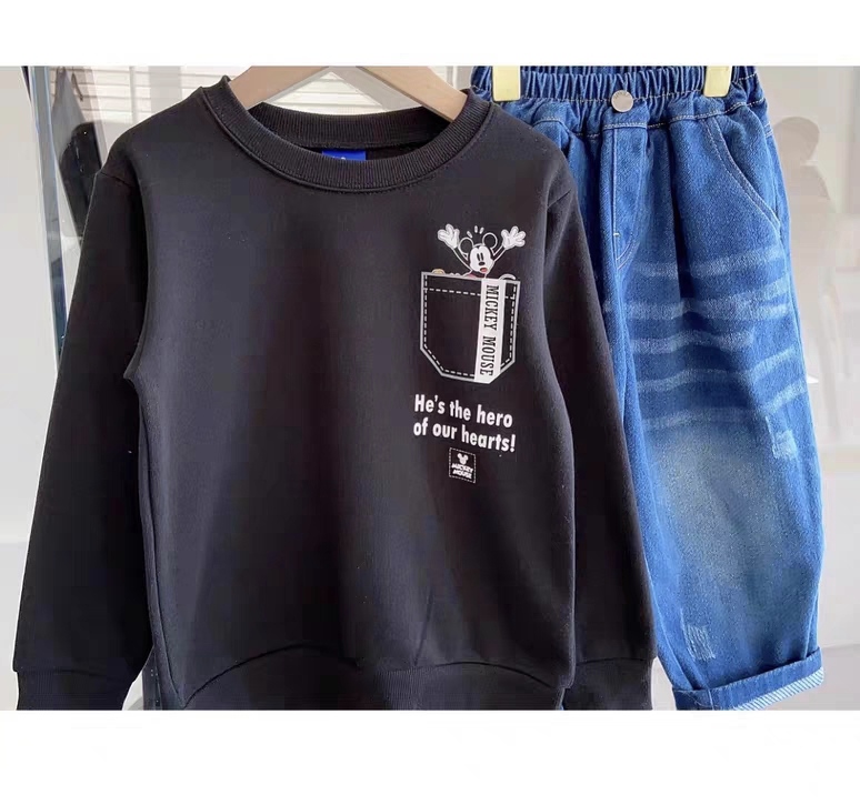 补货 120-160 日单 DSN 男童女童长袖加薄绒卫衣外贸原单童装