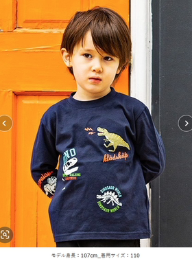 补货 90-130 日单贵牌 ks 男童长袖纯棉恐龙T恤外贸原单