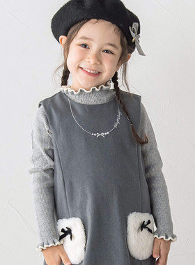 90-140 日单贵牌 slapslip 24FW女童半高领毛衣针织衫打底衫原单