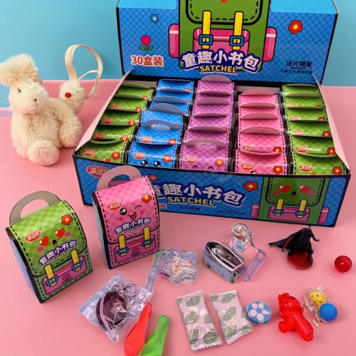 网红盲盒儿童创意玩具糖果童趣小书包内含玩具零食压片糖果摆摊