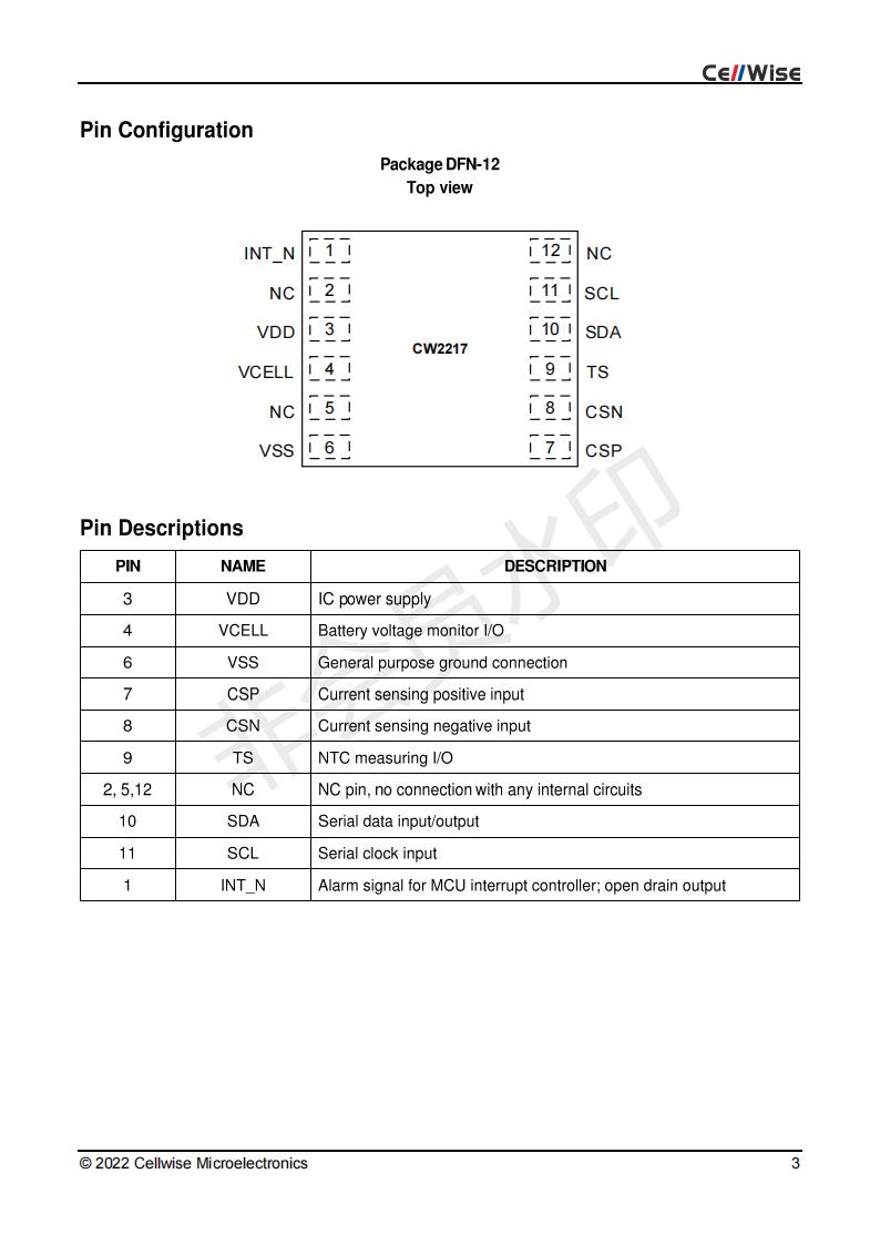 Cellwise赛微原装CW2217BAAD锂电池电源电量计量芯片锂电保护