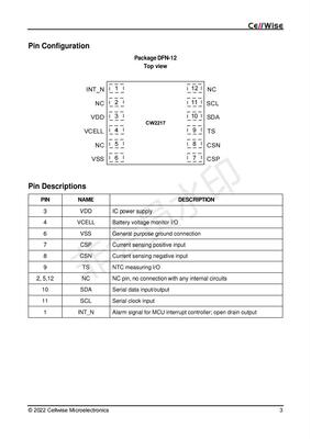 Cellwise赛微原装CW2217BAAD 锂电池电源电量计量芯片锂电保护