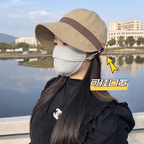 可挂口罩鸭舌帽女夏季遮阳防晒帽