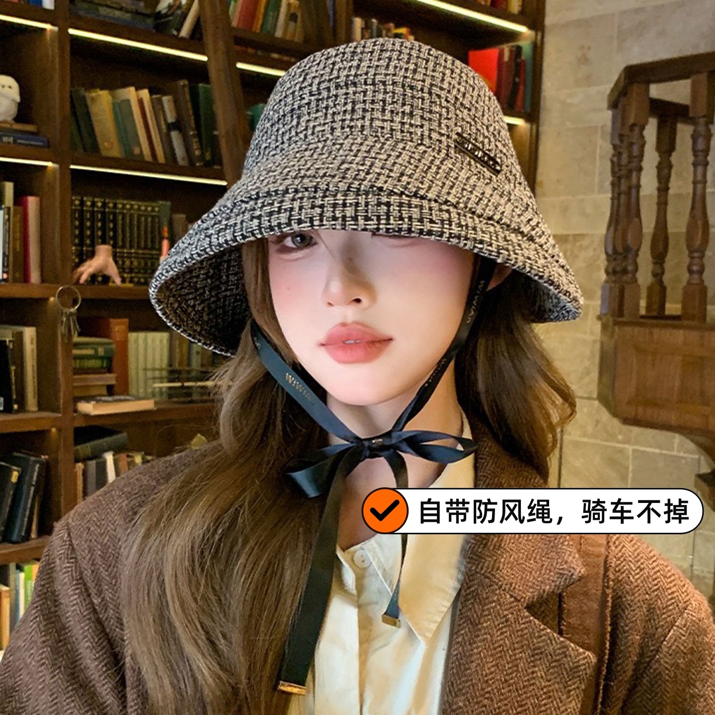 小香风渔夫帽女秋冬百搭时尚盆帽