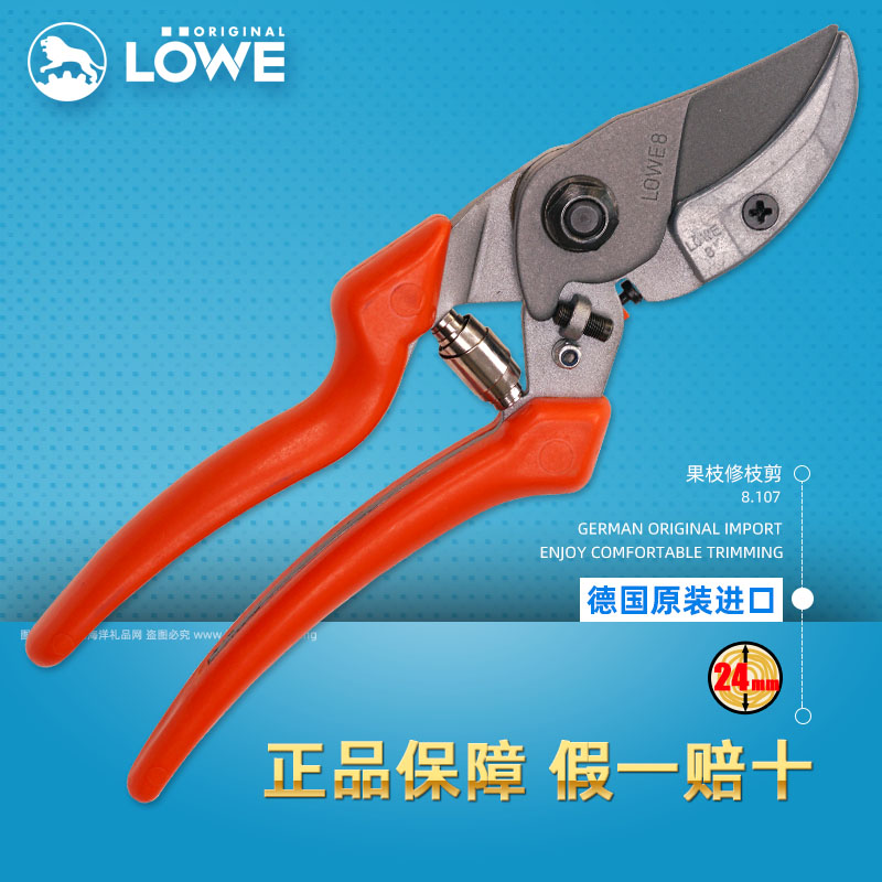 德国狮牌 LOWE 8.107 进口修枝剪刀果树剪花枝剪子园艺砧铁剪手剪 鲜花速递/花卉仿真/绿植园艺 剪刀 原图主图