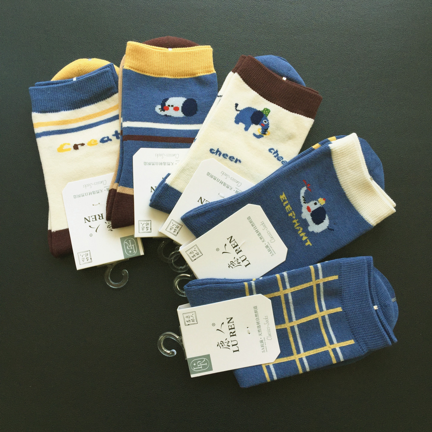 鹿人袜子秋冬儿童袜子学生袜