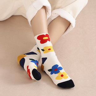 女袜3003 中筒潮流简约时尚 鹿人女士袜子秋冬季 精梳棉厚款