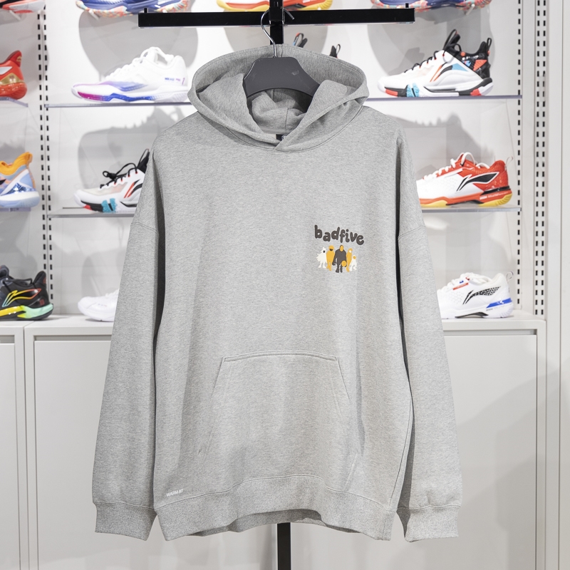 李宁男子连帽加绒保暖套头卫衣