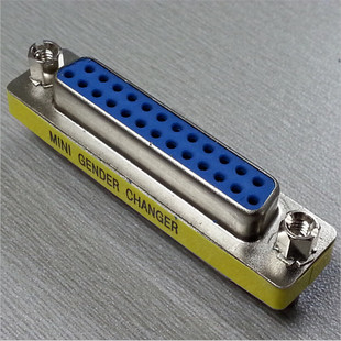 供应母头包邮蓝色DB25母转母dsub25孔并口转接头连接器母座插头