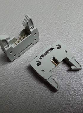 IDC牛角座 无固定孔位 2*5双排针座 灰色压线式牛角插头 10PIN位