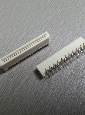 新品白色FPC扁平软排线插座间距1.0mm22PIN弯针接插件DIP不带锁