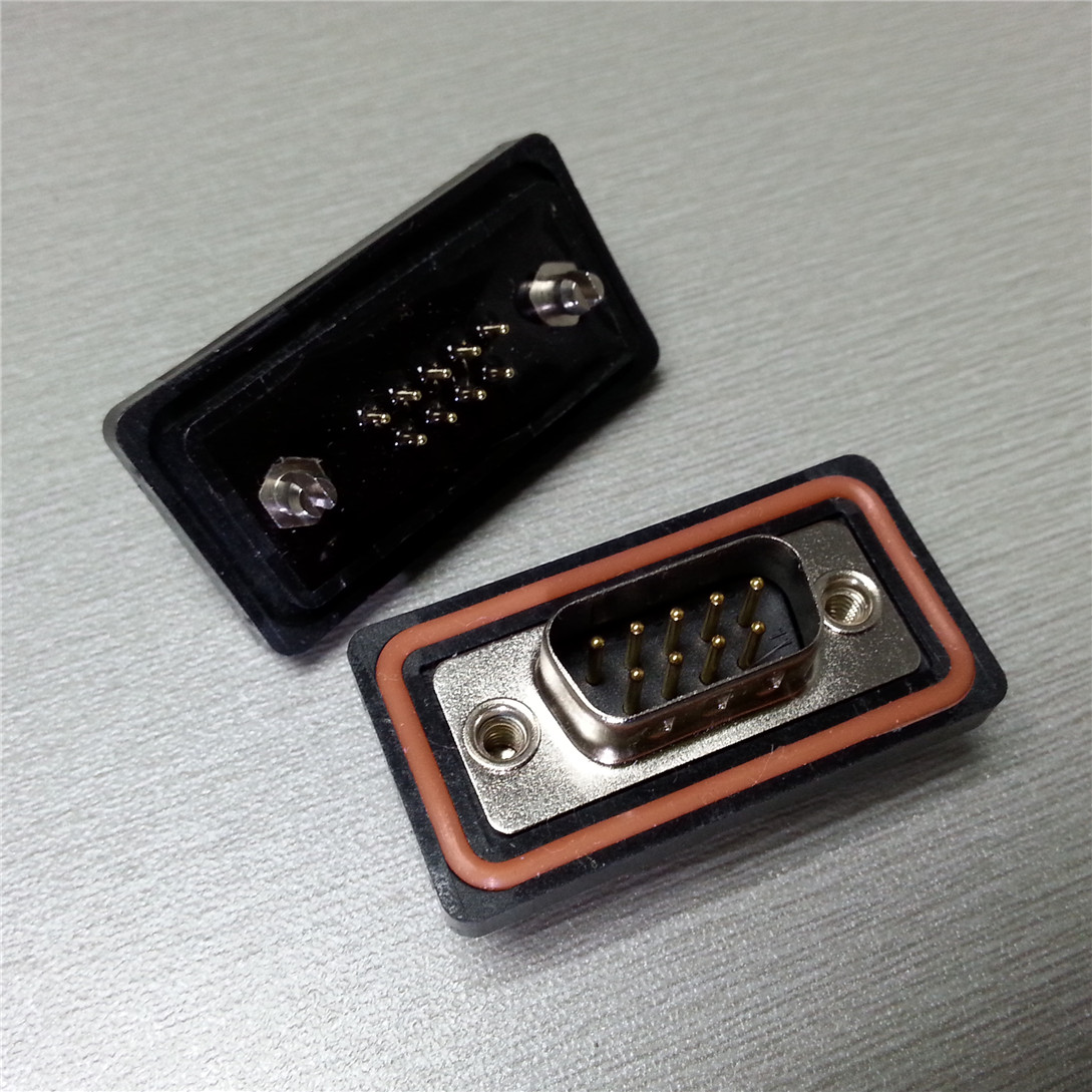 直插焊板车针防水DP9PIN公座 优质直插焊板车针防水DP9P公座