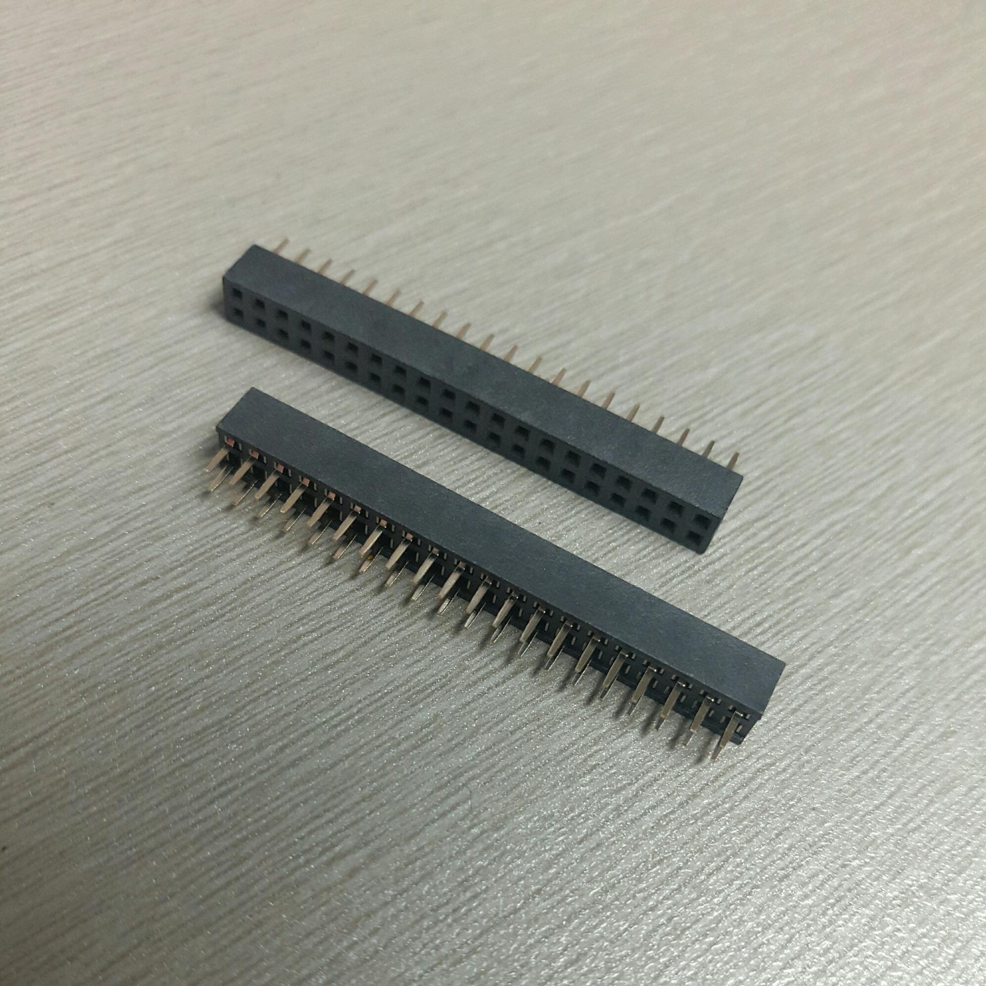 2.0mm间距排母 耐温2x20PIN双排杜邦座 促销塑高4.3mm排针插座