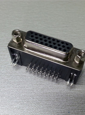 优质D-SUB2.0系列HDR26PIN弯脚焊板母座连接器 DR26P90度插板母头