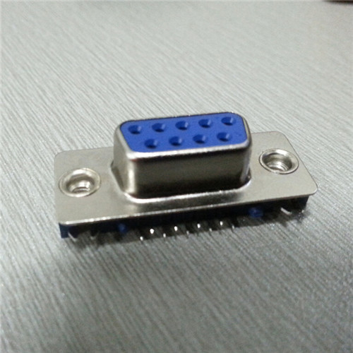 D-sub9P超薄型90度插板母座 促销电脑VGA9芯夹板式PCB连接器