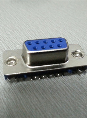 D-sub9P超薄型90度插板母座 促销电脑VGA9芯夹板式PCB连接器