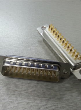 供应军工级D-SUB25PIN公头插头 实心针镀金3U并口DB25P公座连接器