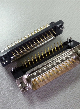 优联康车针DSUB25PIN90度弯脚公座连接器并口25芯卧式接插件插座