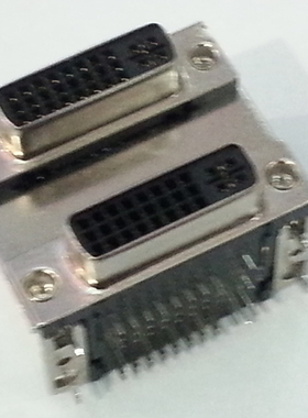 白色双层DVI24+5母座 连接器 电脑电视显示器接口插座 带屏蔽外壳