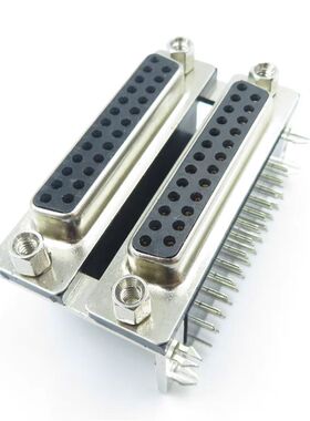 现货DR25pin双胞胎连接器优质DB针连体插座 Dsub孔双层公母混合座