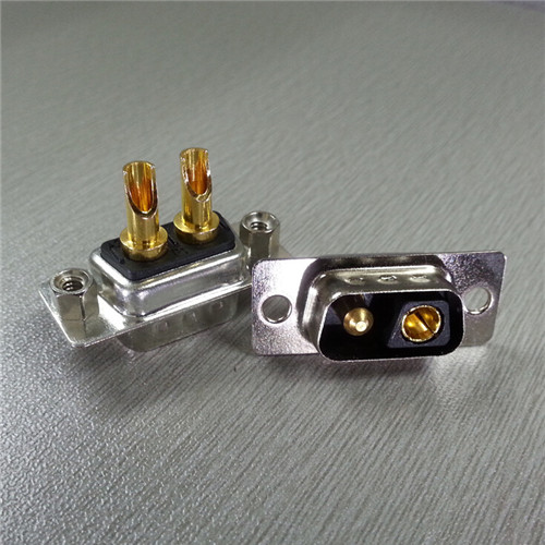 优质D-SUB2V2焊线式插头 矩形大电流2芯公母接插件电源 DB2V2公头