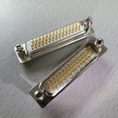 供应HDP44P带鱼叉公头D SUB直插HDB44PIN公座 镀金44芯插座连接器