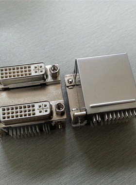 优质双层DVI24+5白色带屏蔽母座电脑电视显示器接口连接器D型插座