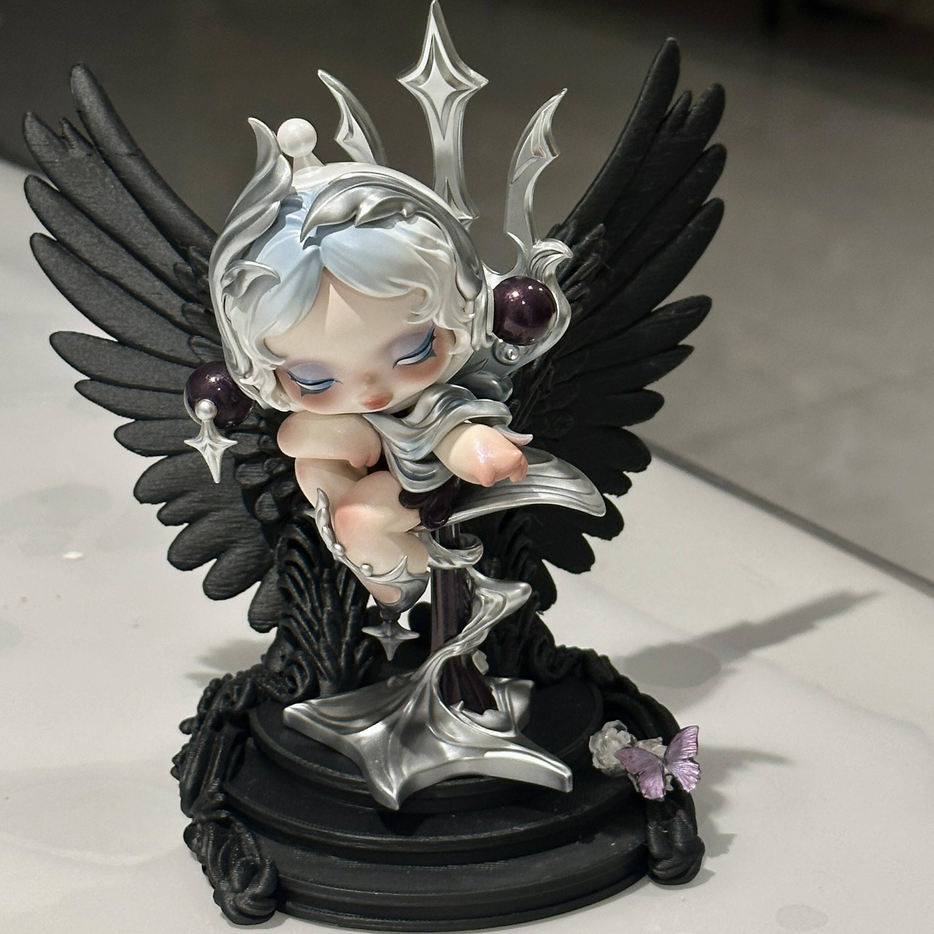 SP餐桌系列银叉天使底座泡泡玛特手办展示盒布置造景天使底座