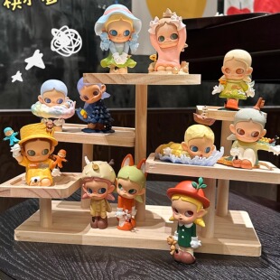 zisiga展示架木质阶梯玄关柜嘎子姐小野盲盒手办收纳架置物架