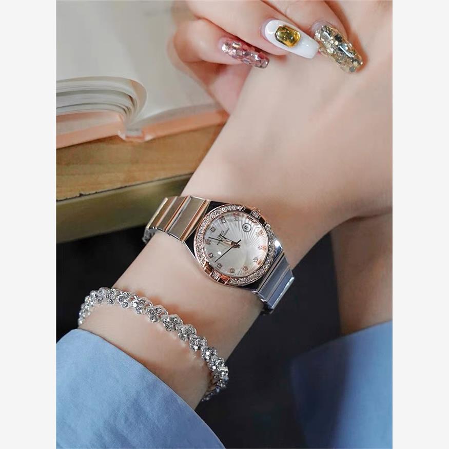 新款IBSO女款星座正品女士钢带手表日历轻奢镶钻防水女表支持代