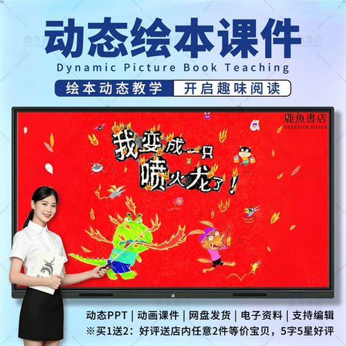 我变成了一只喷火龙：动态绘本PPT3‑6岁中班情感儿童电子版课件