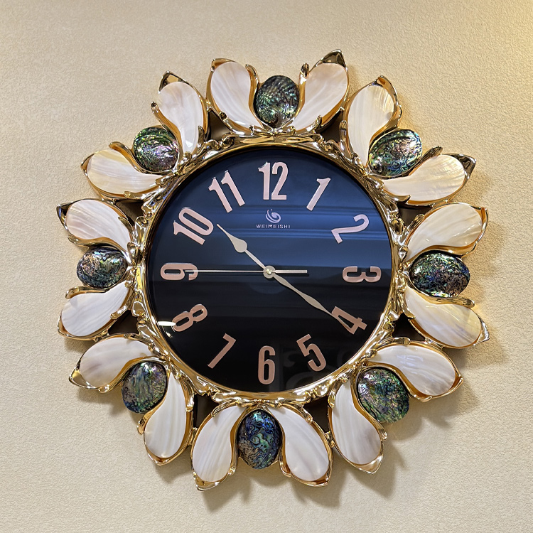 欧式玻璃客厅贝壳钟表挂钟