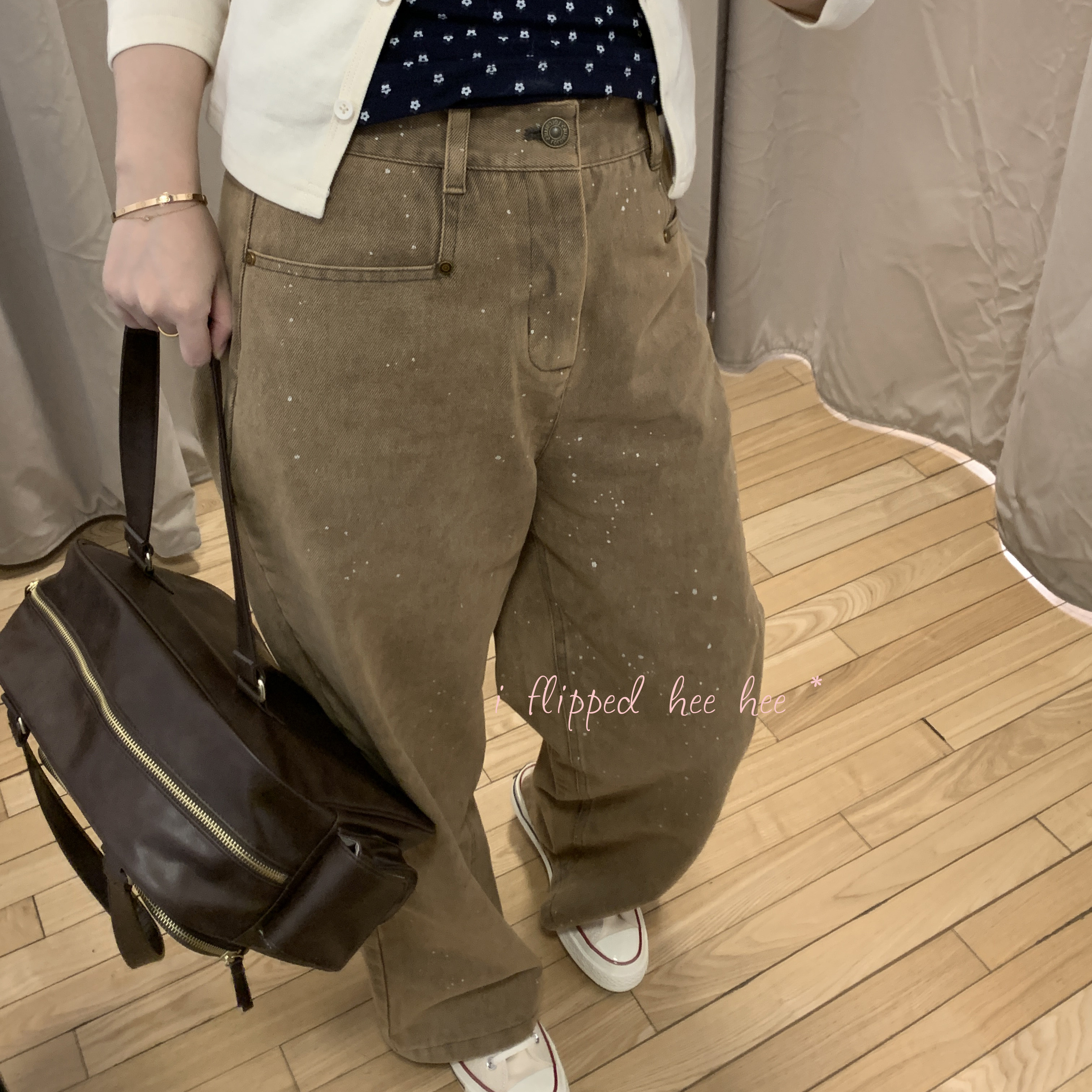 iFHHee 饼干色斑点狗裤裤 漂亮水洗 好版型神裤2.0牛仔裤