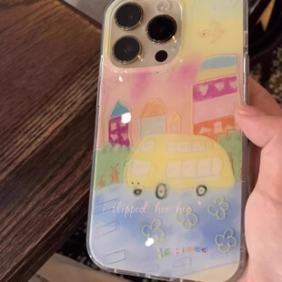 iFHHee “春田巴士”原创设计 手绘可爱双层imd全包手机壳