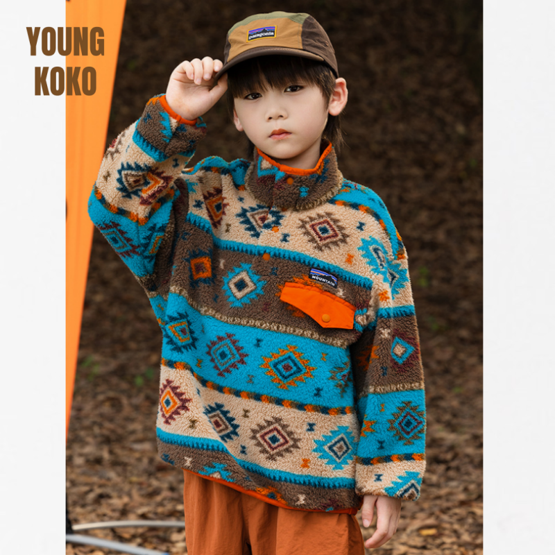 奥粒绒卫衣男童保暖抓绒衫外套