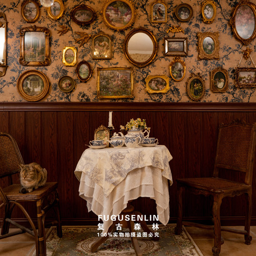 复古欧式宫廷金色相框照片墙