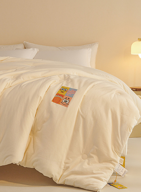 大豆纤维纯棉被子学生宿舍全棉春秋空调被芯二合一子母被四季通用