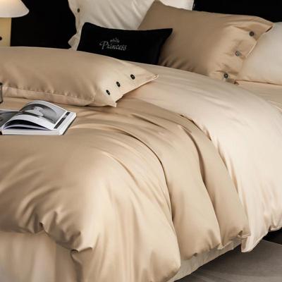 轻奢贡缎全棉长绒棉床上用品四件套纯棉被套床单床笠2025新款3