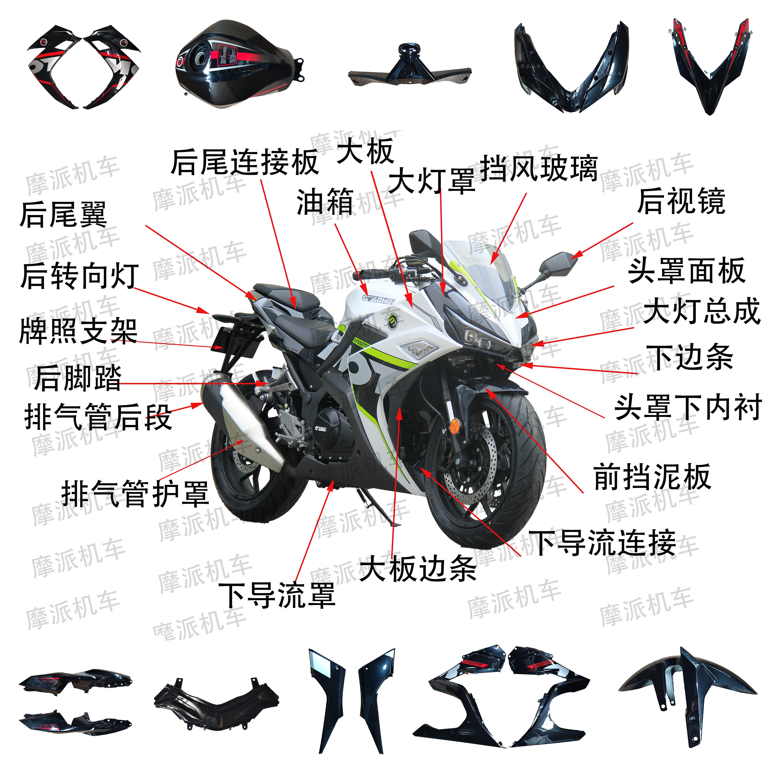 诺马魅影255s机车配件国威