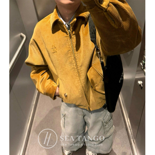 高版 潮牌哈灵顿灯芯绒夹克男女潮流老钱风字母外套 25秋冬高级时装