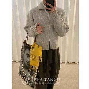 潮牌字母提花绵羊毛针织开衫 25FW时装 男女潮流毛衣外套 放心拍