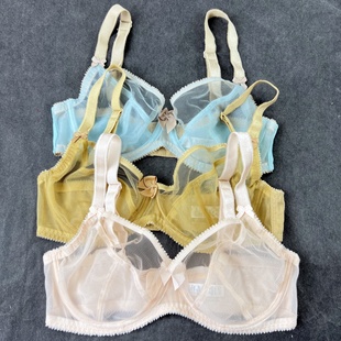 564夏季 超薄透明网纱性感文胸有钢圈大胸显小无海绵大杯内衣BCDEF