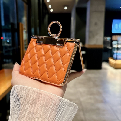 适用华为PuraX手机壳阔折叠屏pruax典藏版Pura X菱格皮纹小香风px指环支架Purex中轴保护套PuarX带钻女款外壳