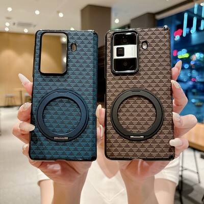 适用华为荣耀magicvs3手机壳360旋转支架magicv2s保护套Vs2折叠屏v2至臻版magic凯夫拉纹honor全包中轴单后壳