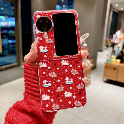 适用小米MIXFlip1/2荣耀VFlip手机壳magicvflip折叠屏magic保护套oppo闪粉红色小马外壳findn3flip可爱新年款