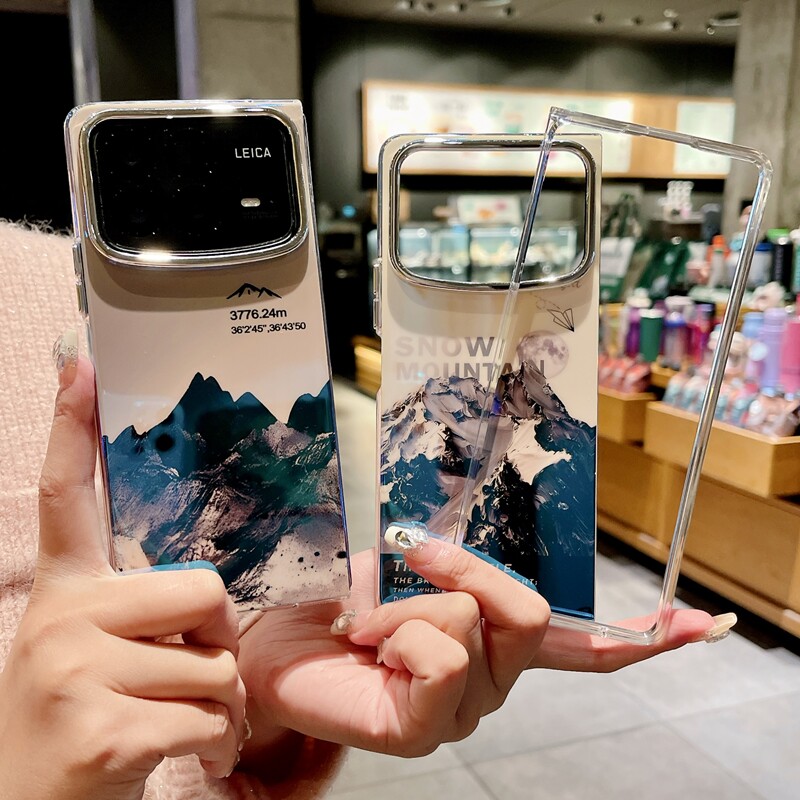 适用小米mixfold4手机壳新款fold4折叠屏mix风景雪山flod4蓝光潮牌xiaomi超薄外壳mixflod四代