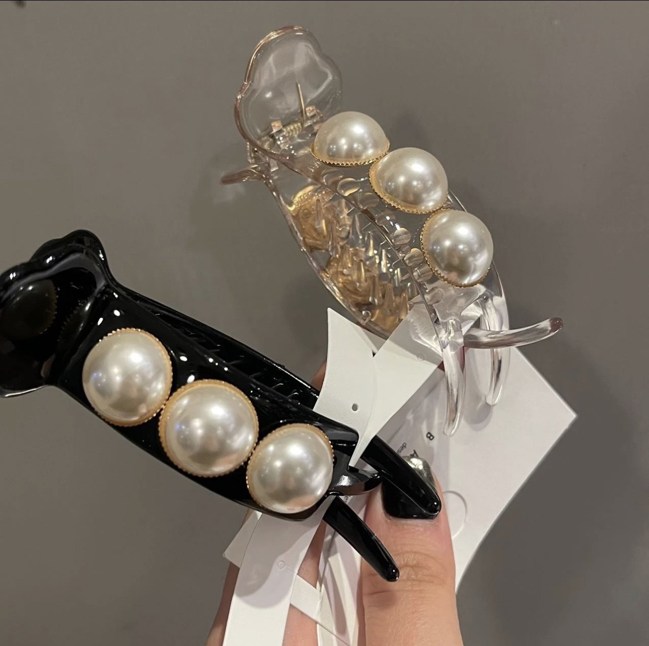 韩国东大门baket新款珍珠简约丸子头抓夹气质发抓甜美发夹发饰女