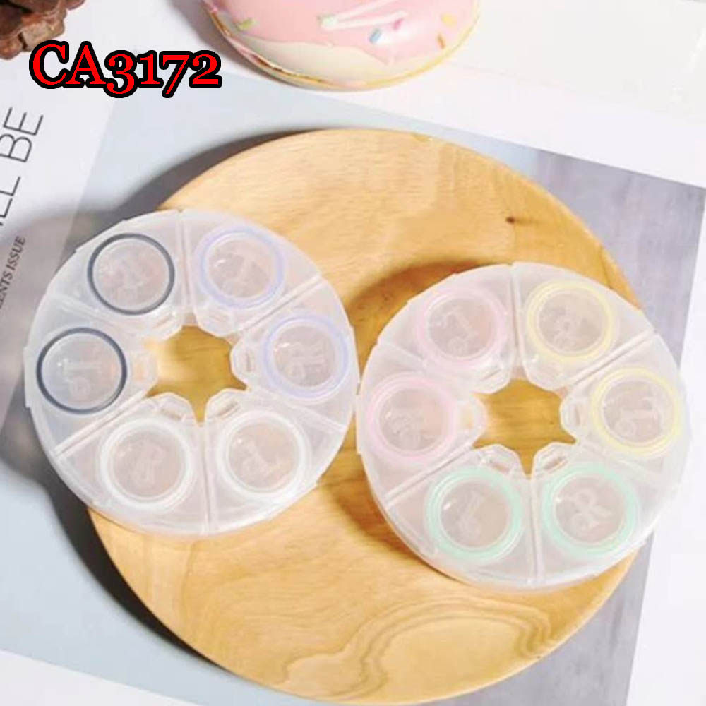 可爱美瞳盒 3付装带L和R标识多付装隐形眼镜盒子 圆盘收纳 CA3172